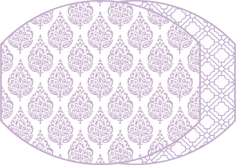 PREORDER ~ ELLIPSE TWO SIDED PLACEMAT  FLORA AND ASIAN CANE ~ LAVENDER