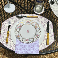 ELLIPSE TWO SIDED PLACEMAT  FLORA AND ASIAN CANE ~ LAVENDER