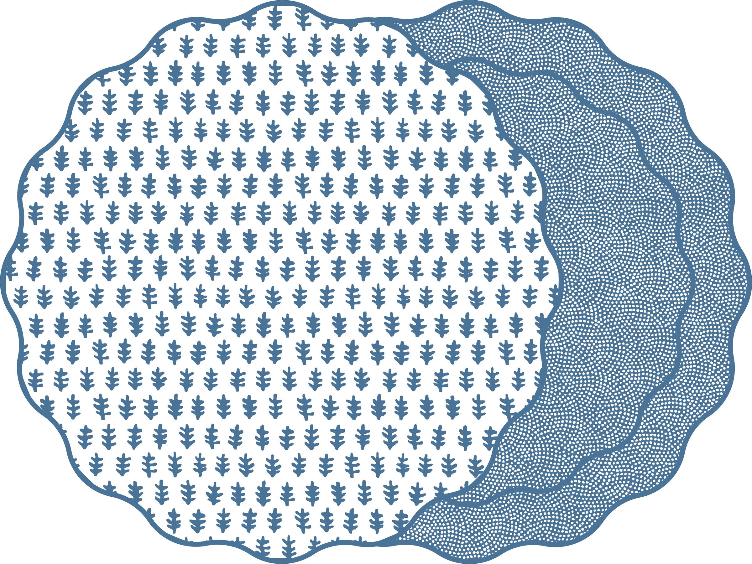 SCALLOP AGRA PLACEMAT ~ CADET