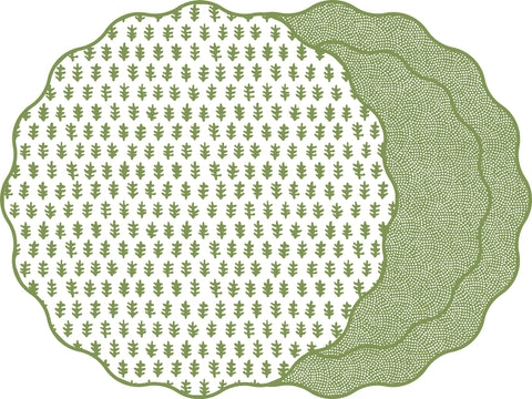 SCALLOP AGRA PLACEMAT ~ GREEN TEA