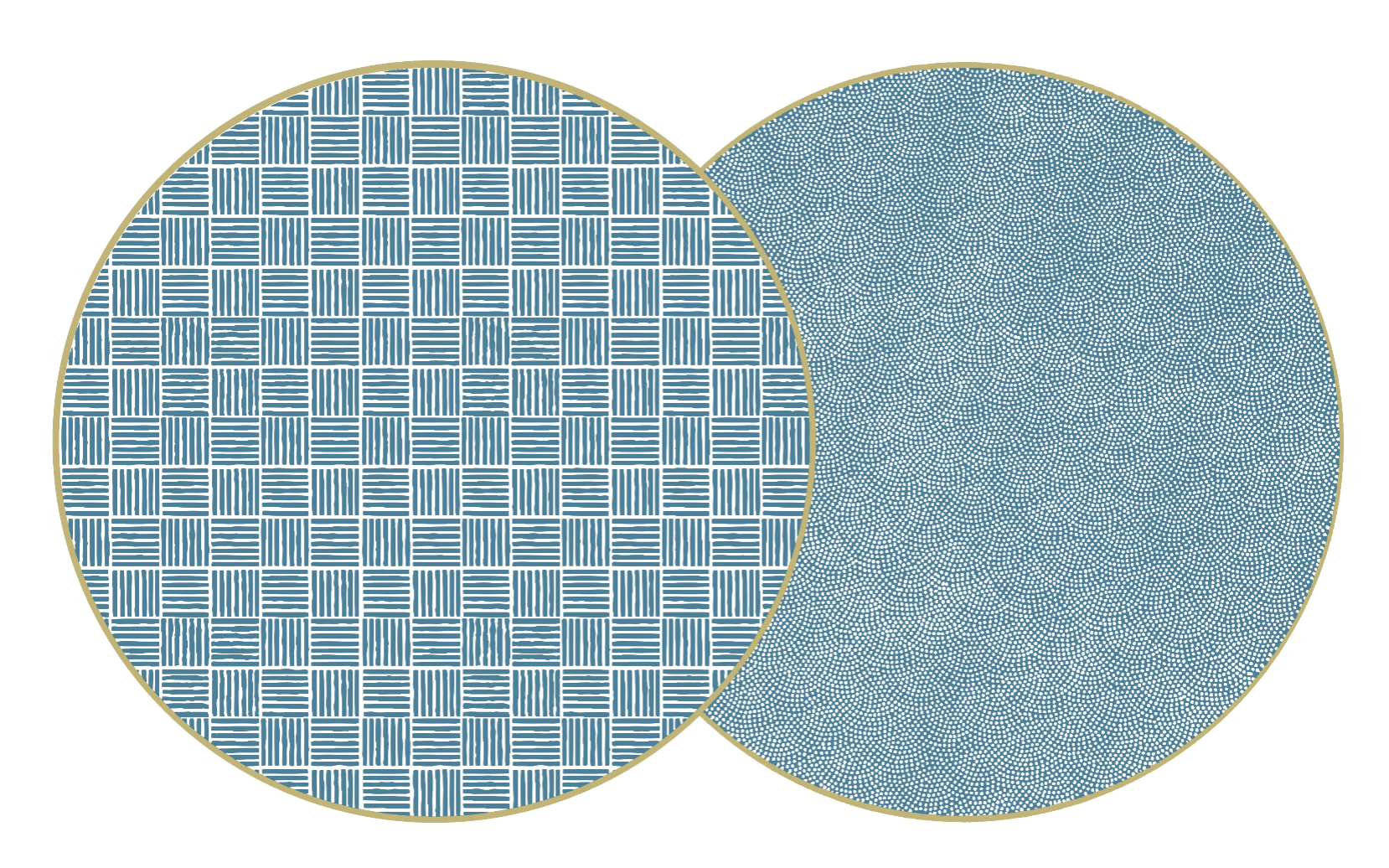 ROUND TWO SIDED MODERN SQUARES CHINESE BLUE