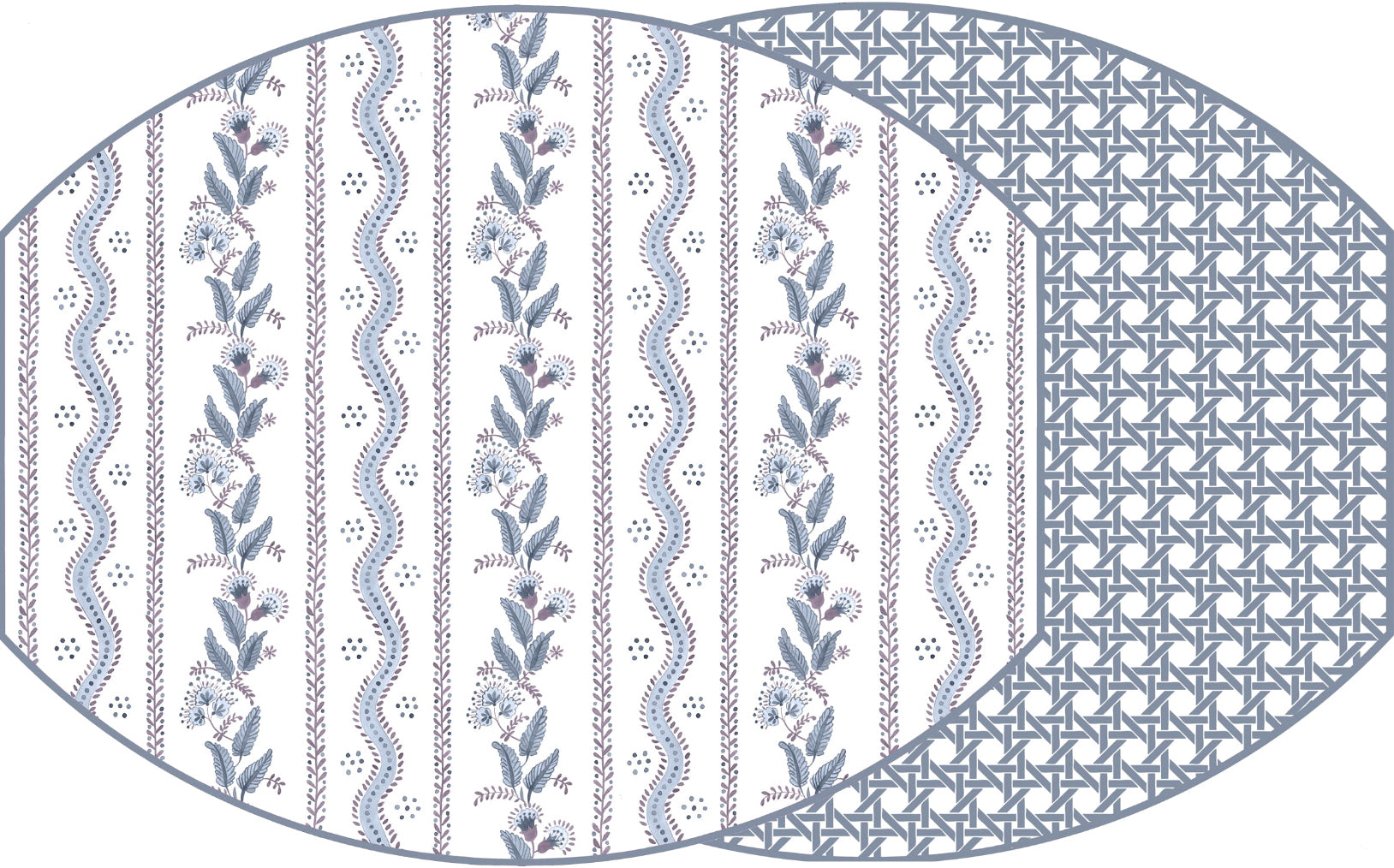ELLIPSE TWO SIDED EMMA AND CANE PLACEMAT ~ LILAC