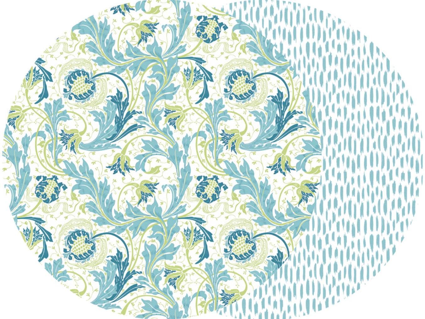 ROUND TWO SIDED POMEGRANATE AND JAIPUR PLACEMAT ~ PALM BEACH