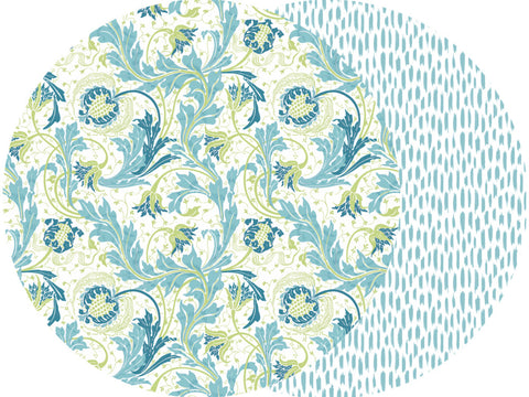 ROUND TWO SIDED POMEGRANATE AND JAIPUR PLACEMAT ~ PALM BEACH