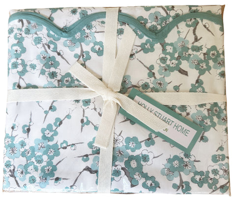 MAHJONG AND GAME TABLECLOTH ~ BLOSSOM MID BLUE