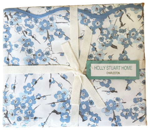 MAHJONG AND GAME TABLECLOTH ~ BLOSSOM SKY BLUE