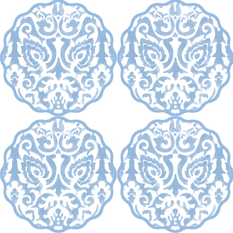 DAMASK SCALLOP COASTERS ~ 11 COLORS
