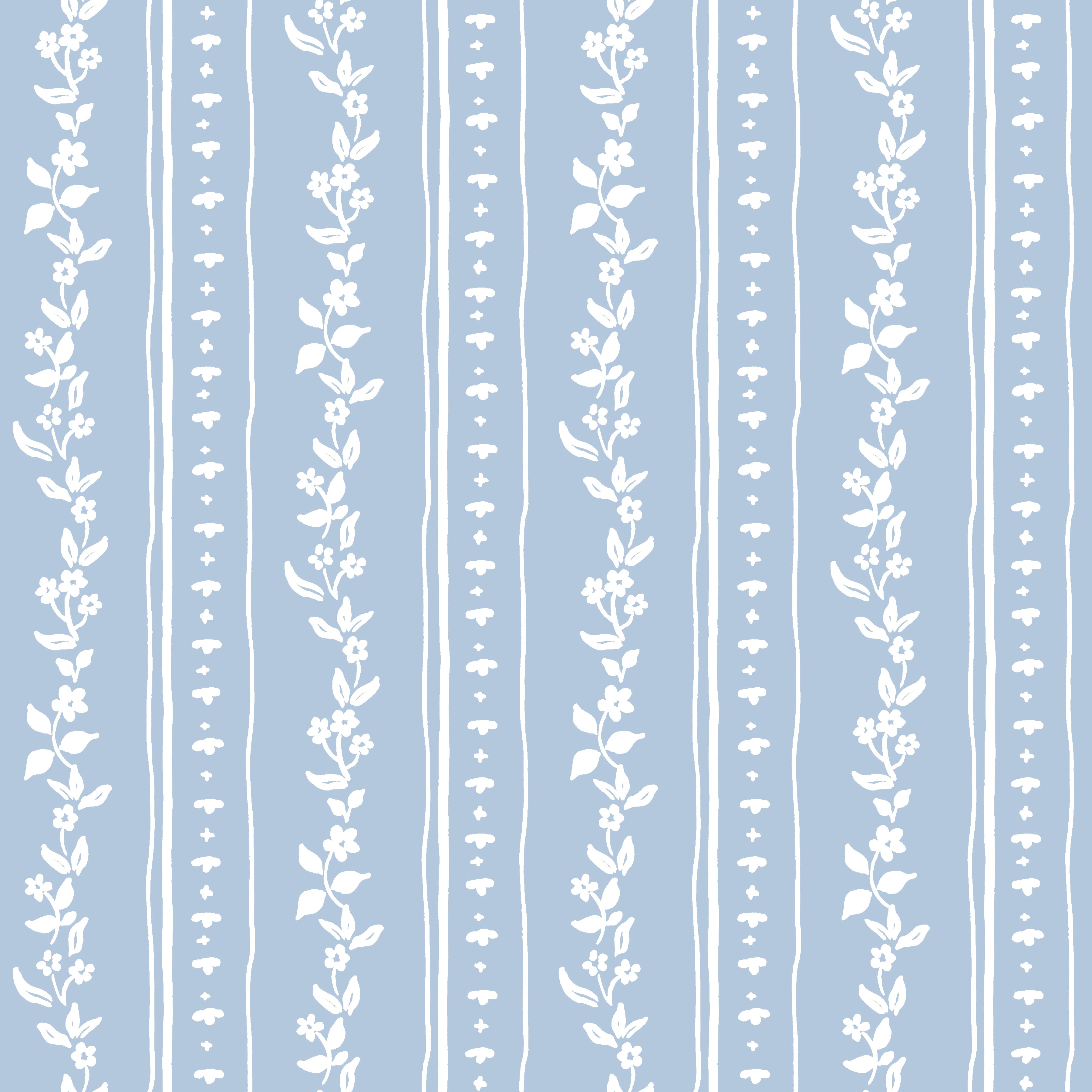MAHJONG TABLECLOTH DITSY STRIPE ~ SOFT BLUE