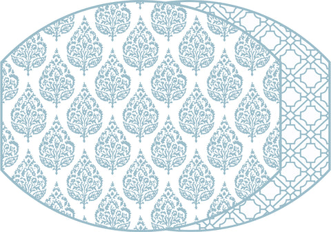 ELLIPSE TWO SIDE PLACEMAT FLORA AND ASIAN CANE ~ SEA