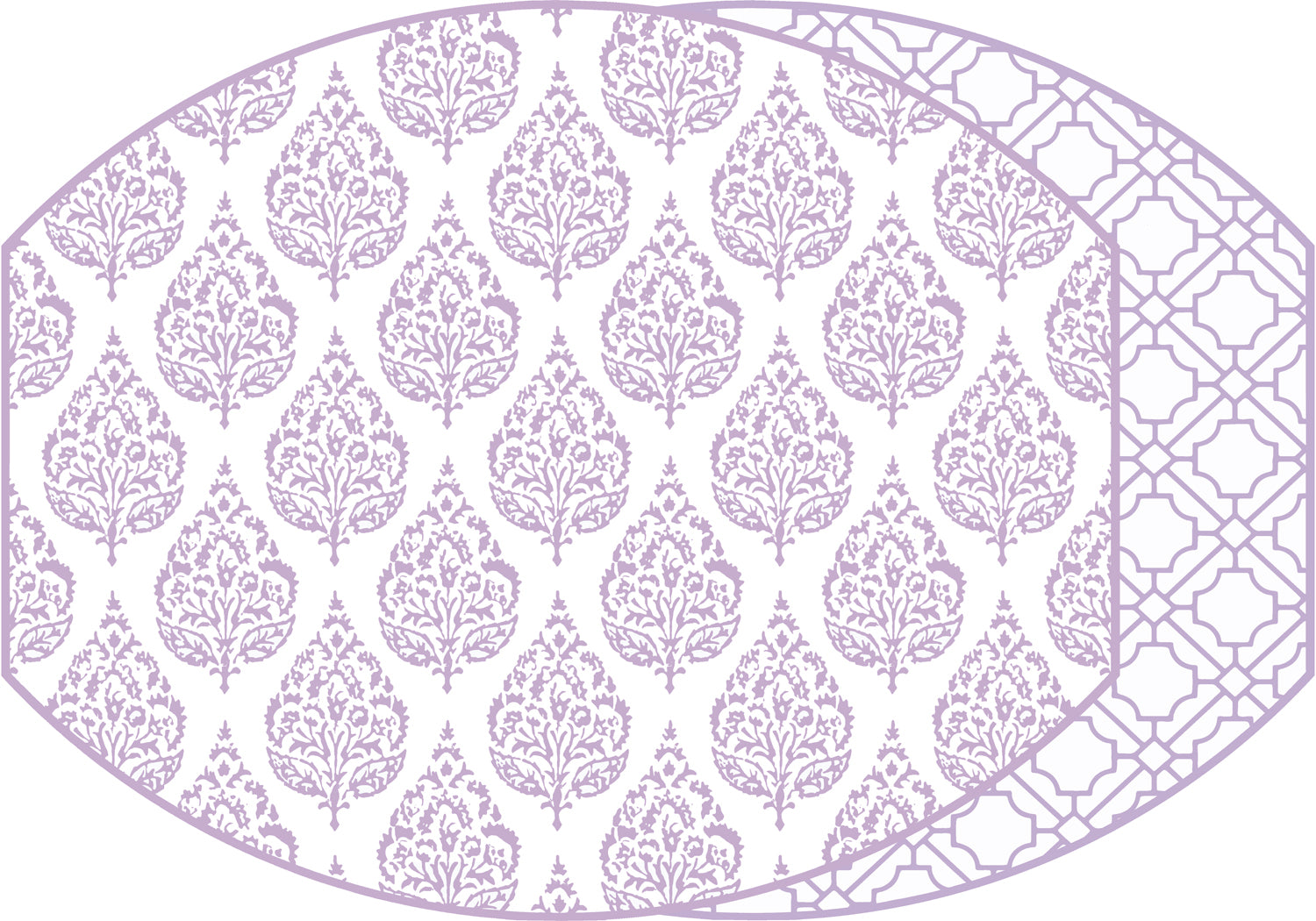 ELLIPSE TWO SIDED PLACEMAT  FLORA AND ASIAN CANE ~ LAVENDER