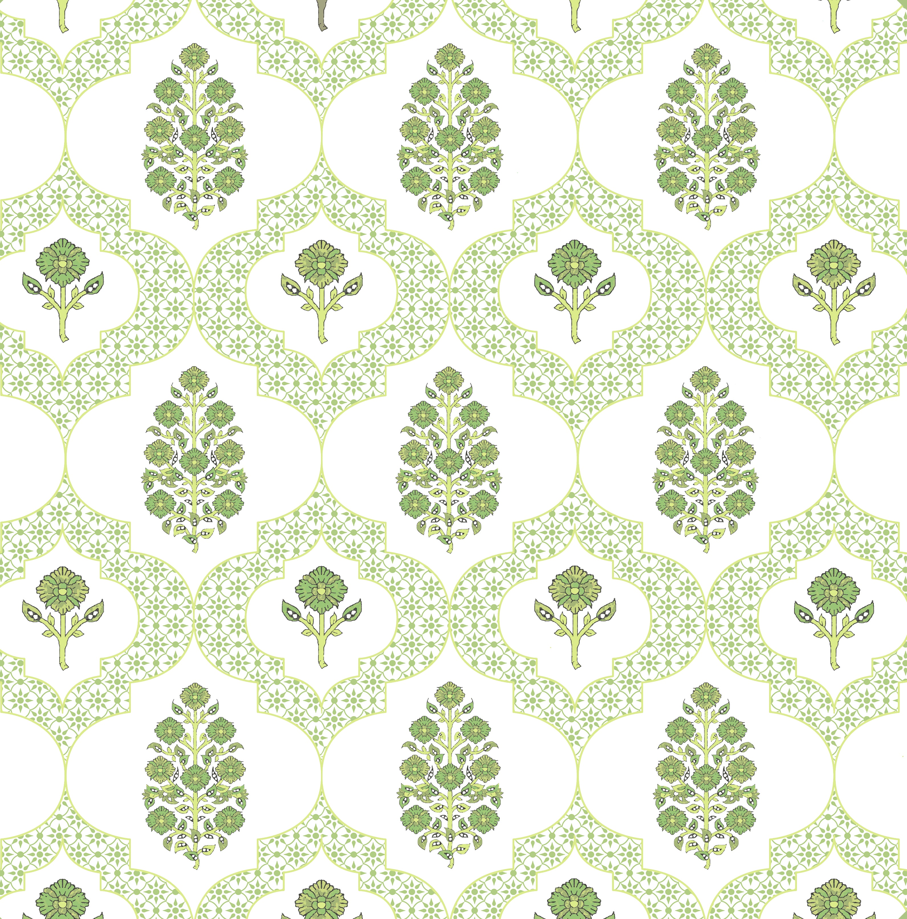 INDIENNES MAHJONG AND GAME TABLECLOTH ~ GREEN