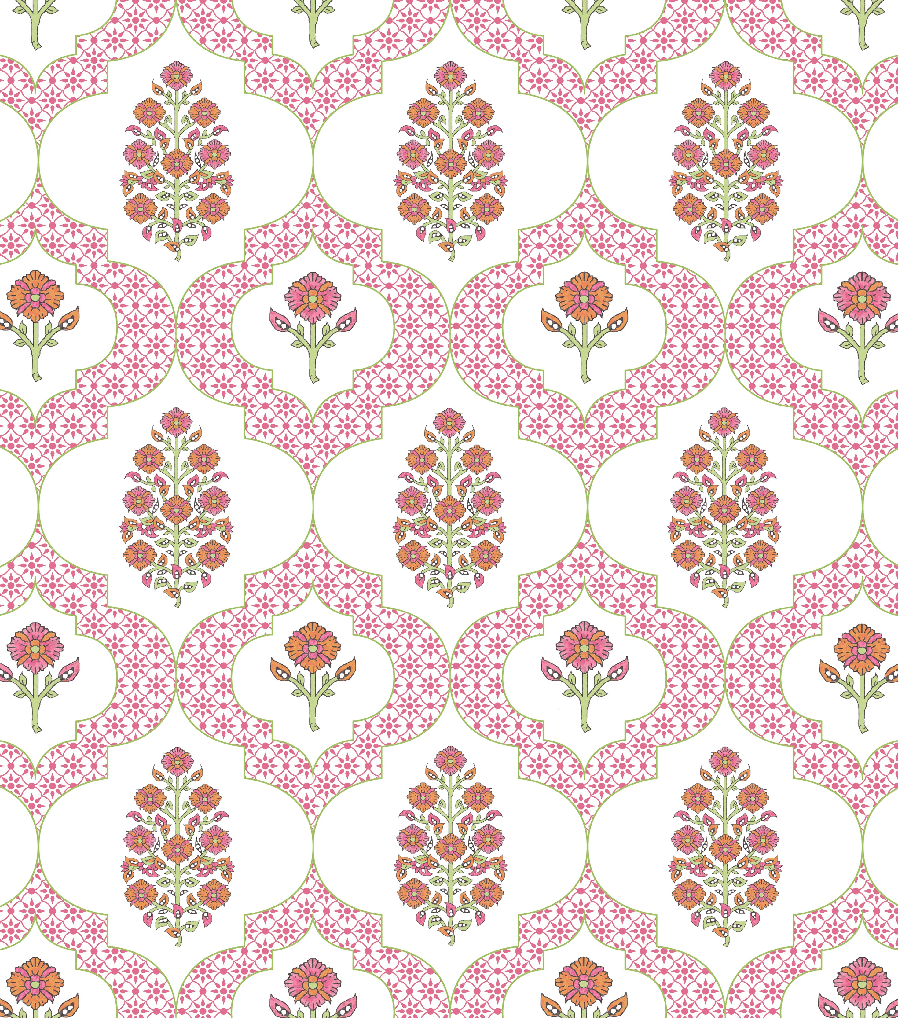 INDIENNES MAHJONG AND GAME TABLECLOTH ~ PINK