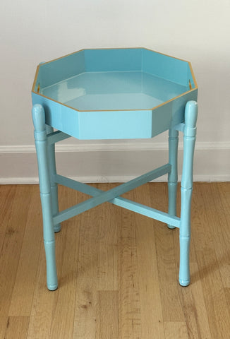 OCTAGONAL AQUATIC  LACQUER TRAY TABLE