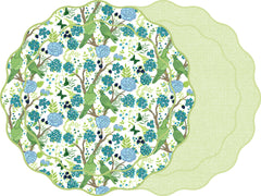 TWO SIDED SCALLOP DAMASK  PLACEMATS ~10 COLORS
