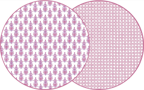 ROUND TWO SIDED RAJ AND JAIPUR PLACEMAT ~ ORCHID