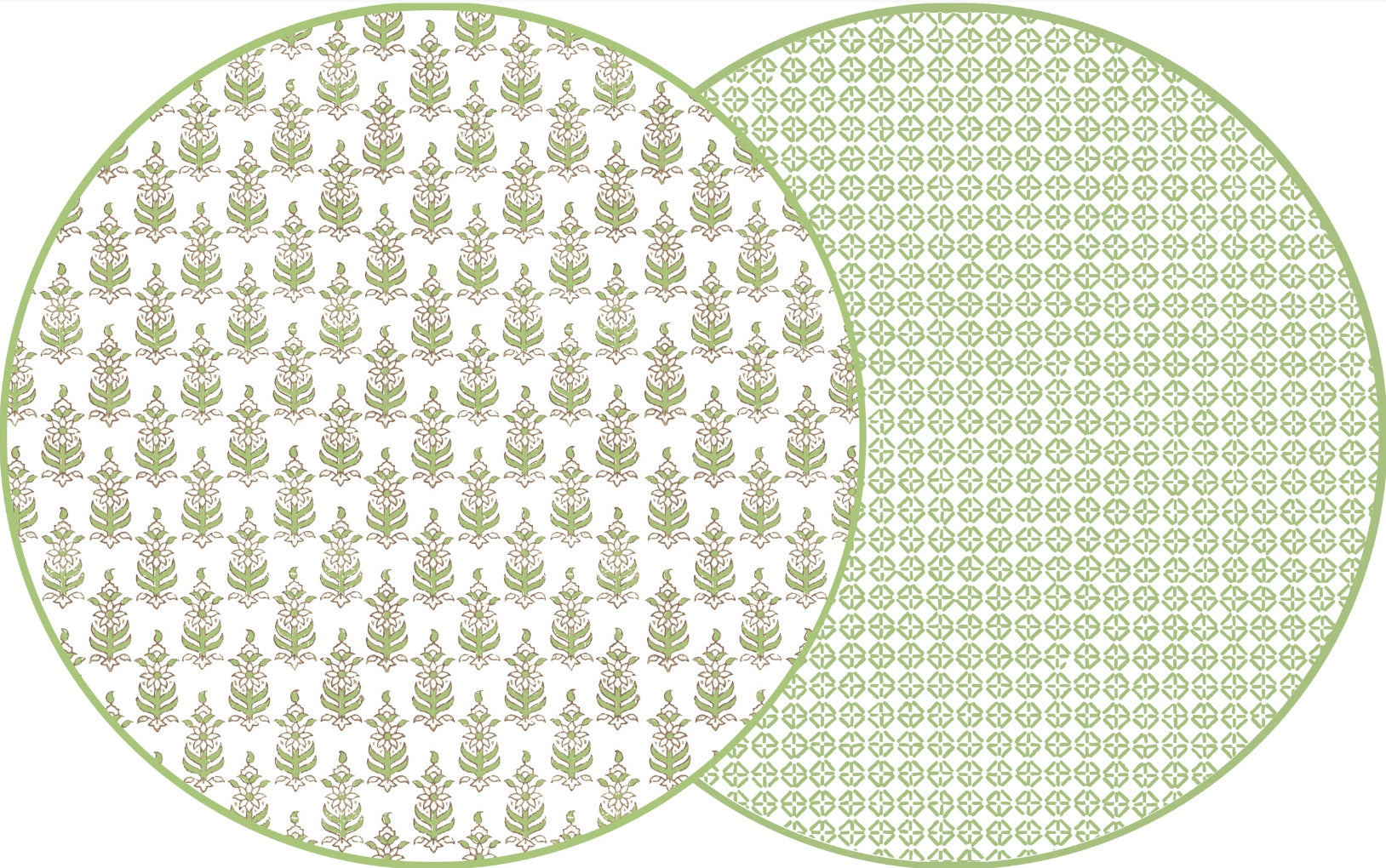 ROUND TWO SIDED RAJ AND JAIPUR PLACEMAT ~ SPROUT
