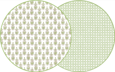 ROUND TWO SIDED RAJ AND JAIPUR PLACEMAT ~ SPROUT