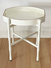ELLIPSE OFF WHITE LACQUER TRAY TABLE