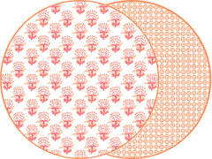 ROUND TWO SIDED PETITE FLEUR AND JAIPUR PLACEMAT ~ 4 COLORS