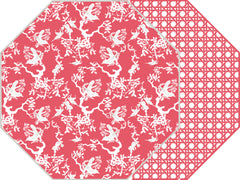CHINOIS AND CANE TWO SIDED OCTAGONAL PLACEMAT