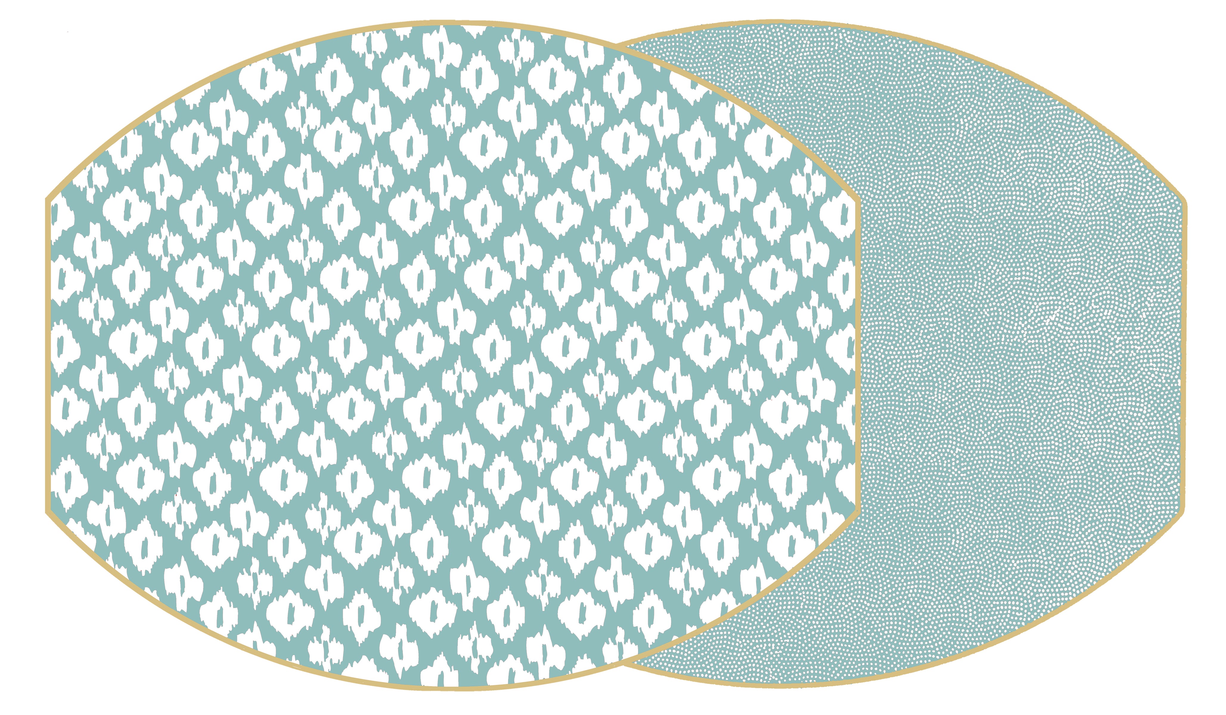 ELLIPSE TWO SIDED IKAT PLACEMAT ~ 6 COLORS