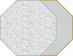 TWO SIDED ZEBRA AND DOT FAN OCTAGONAL PLACEMAT 15.25" X 15.25"