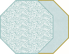 TWO SIDED ZEBRA AND DOT FAN OCTAGONAL PLACEMAT 15.25" X 15.25"